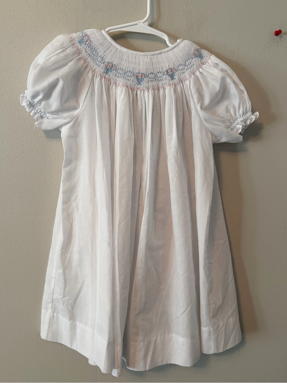 The Bailey Boys White Smocked Puff-Sleeve Kids Dress
